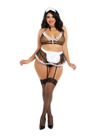 Dreamgirl Maid Plus Size Sheer Mesh - Maid Costume