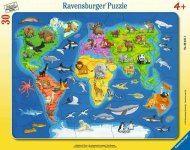 Ravensburger Mapa sveta so zvieratami 30 - cena, porovnanie