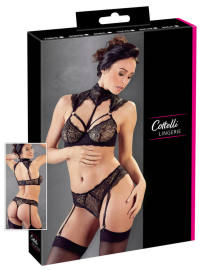 Cottelli Lace Bra Set With Garther Straps