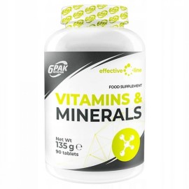 6pak Vitamins and Minerals 90tbl