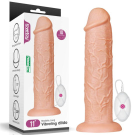 Lovetoy Realistic Long Vibrating Dildo 11" Flesh