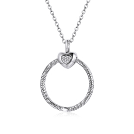 Lindas jewelry Strieborný náhrdelník Kruh Lásky INH170