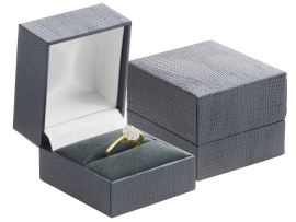 JKbox Luxusná koženková čierna krabička na prsteň alebo náušnice IK031-SAM