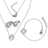Lindas jewelry Sada šperkov Shiny Square chirurgická oceľ IS023 - cena, porovnanie