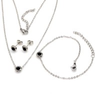 Lindas jewelry Sada šperkov čierna Circle chirurgická oceľ IS073 - cena, porovnanie