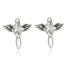 Sams Artisans Náušnice Angel Wings chirurgická ocel INM035