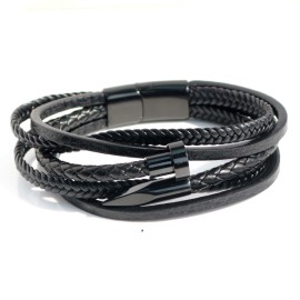 Sams Artisans Kožený náramok Nailgun chirurgická oceľ INRM095