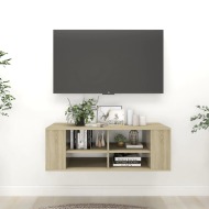 vidaXL Nástenná TV skrinka dub sonoma 102x35x35 cm drevotrieska - cena, porovnanie