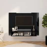 vidaXL Nástenná TV skrinka lesklá čierna 120x23,5x90 cm drevotrieska - cena, porovnanie