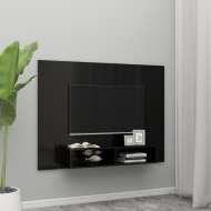 vidaXL Nástenná TV skrinka lesklá čierna 135x23,5x90 cm drevotrieska - cena, porovnanie