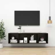 vidaXL Nástenná TV skrinka lesklá čierna 37x37x142,5 cm drevotrieska - cena, porovnanie