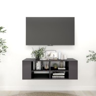 vidaXL Nástenná TV skrinka lesklá sivá 102x35x35 cm drevotrieska - cena, porovnanie