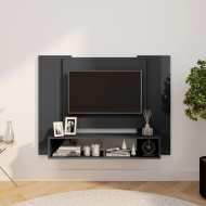 vidaXL Nástenná TV skrinka lesklá sivá 120x23,5x90 cm drevotrieska - cena, porovnanie
