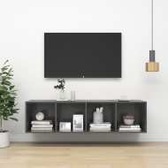 vidaXL Nástenná TV skrinka vysokolesklá sivá 37x37x142,5 cm drevotrieska - cena, porovnanie
