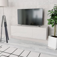 vidaXL Skrinka pod TV, drevotrieska 120x40x34 cm, vysoký lesk, biela - cena, porovnanie