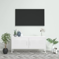 vidaXL TV skrinka biela 105x35x50 cm oceľ - cena, porovnanie