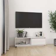 vidaXL TV skrinka biela 110x30x33,5 cm borovicový masív - cena, porovnanie