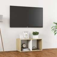 vidaXL TV skrinka biela a dub sonoma 72x35x36,5 cm drevotrieska - cena, porovnanie
