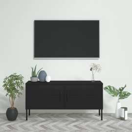 vidaXL TV skrinka čierna 105x35x50 cm oceľ