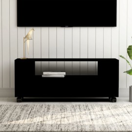 vidaXL TV skrinka čierna 120x35x43 cm drevotrieska