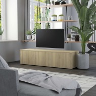 vidaXL TV skrinka, dub sonoma 120x34x30 cm, drevotrieska - cena, porovnanie
