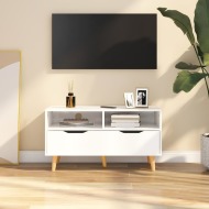 vidaXL TV skrinka lesklá biela 90x40x48,5 cm drevotrieska - cena, porovnanie