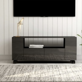 vidaXL TV skrinka lesklá sivá 120x35x43 cm drevotrieska