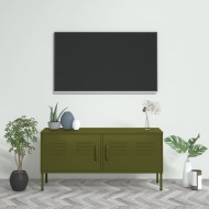 vidaXL TV skrinka olivovo-zelená 105x35x50 cm oceľ - cena, porovnanie