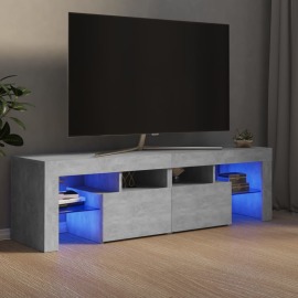 vidaXL TV skrinka s LED svetlami betónová sivá 140x35x40 cm