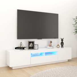 vidaXL TV skrinka s LED svetlami biela 180x35x40 cm