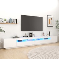 vidaXL TV skrinka s LED svetlami biela 300x35x40 cm - cena, porovnanie