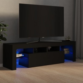 vidaXL TV skrinka s LED svetlami čierna 140x35x40 cm