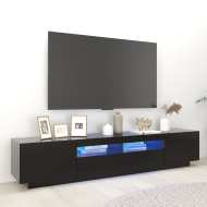 vidaXL  TV skrinka s LED svetlami čierna 200x35x40 cm