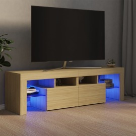 vidaXL TV skrinka s LED svetlami dub sonoma 140x35x40 cm