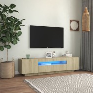 vidaXL TV skrinka s LED svetlami dub sonoma 160x35x40 cm - cena, porovnanie