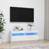 vidaXL TV skrinka s LED svetlami lesklá biela 100x35x40 cm - cena, porovnanie
