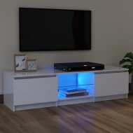 vidaXL TV skrinka s LED svetlami lesklá biela 120x30x35,5 cm - cena, porovnanie