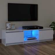 vidaXL TV skrinka s LED svetlami lesklá biela 120x30x35,5 cm - cena, porovnanie