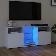 vidaXL TV skrinka s LED svetlami lesklá biela 120x30x50 cm - cena, porovnanie