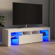 vidaXL TV skrinka s LED svetlami lesklá biela 140x35x40 cm - cena, porovnanie