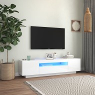 vidaXL TV skrinka s LED svetlami lesklá biela 160x35x40 cm - cena, porovnanie