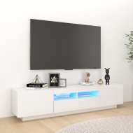 vidaXL TV skrinka s LED svetlami lesklá biela 180x35x40 cm - cena, porovnanie