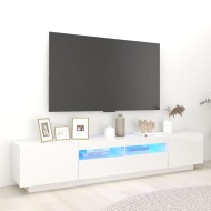 vidaXL TV skrinka s LED svetlami lesklá biela 200x35x40 cm - cena, porovnanie
