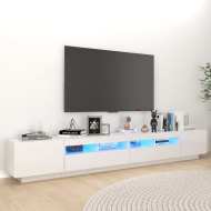 vidaXL TV skrinka s LED svetlami lesklá biela 260x35x40 cm - cena, porovnanie