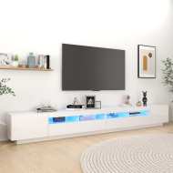 vidaXL TV skrinka s LED svetlami lesklá biela 300x35x40 cm - cena, porovnanie