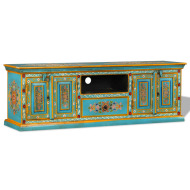 vidaXL Modrý TV stolík z mangového dreva, ručne maľovaný - cena, porovnanie