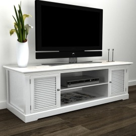 vidaXL TV stolík, biely, drevo