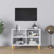 vidaXL TV stolík nohy z masívneho dreva biely 69,5x30x50 cm - cena, porovnanie