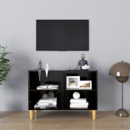 vidaXL TV stolík nohy z masívneho dreva čierny 69,5x30x50 cm - cena, porovnanie