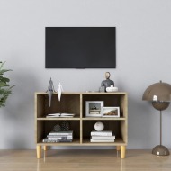 vidaXL TV stolík nohy z masívneho dreva dub sonoma 69,5x30x50 cm - cena, porovnanie